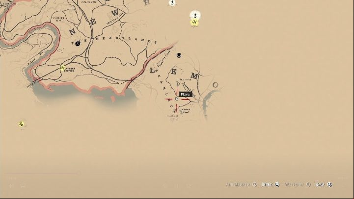 The second map can be found in the southern part of the map, west of the city Saint Denis - Red Dead Redemption 2: Gold bar - how to get, where to sell? - Exploring the game world - Red Dead Redemption 2 Guide