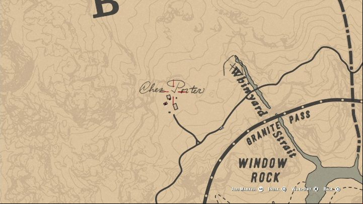 The Chez Porter Homestead is located near Window Rock, in the south part of Ambarino - Red Dead Redemption 2: Homestead Stashes Treasure Map - all homesteads - Secrets and collectibles - Red Dead Redemption 2 Guide