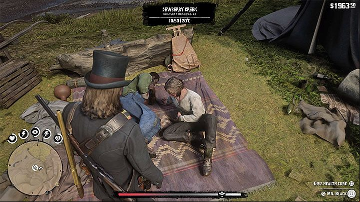 When you reach the fugitives, you will find out that they are seriously ill - Red Dead Redemption 2: The Ties That Bind Us - walkthrough, map - Side quests - Red Dead Redemption 2 Guide