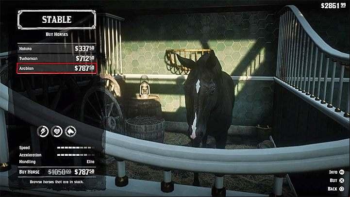 The stable should have a black Arabian horse in its offer - Red Dead Redemption 2: The best horses - purchase, wild horses - Game basics - Red Dead Redemption 2 Guide
