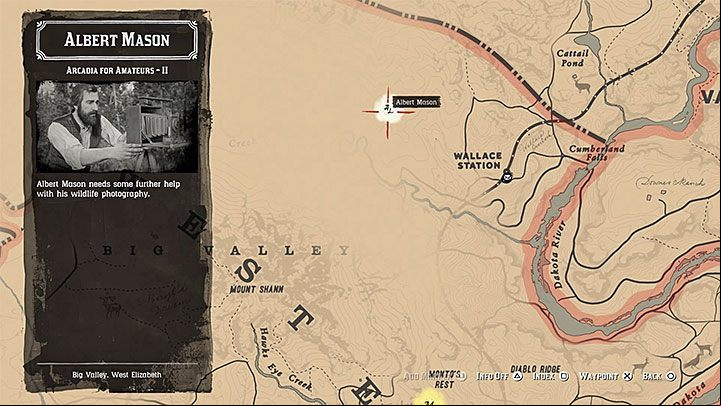 The opportunity for the next meeting also appears in the forest, far north of Strawberry and north-west of Wallace Station railway station - Red Dead Redemption 2: Arcadia for Amateurs - walkthrough, map - Side quests - Red Dead Redemption 2 Guide