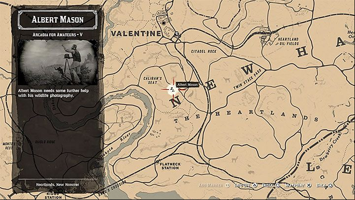 This mission marker appears a little bit to the south from Valentine - Red Dead Redemption 2: Arcadia for Amateurs - walkthrough, map - Side quests - Red Dead Redemption 2 Guide