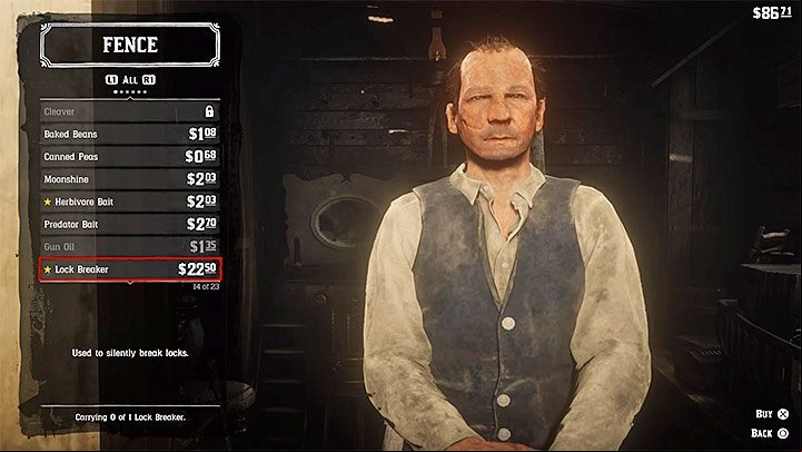 Once you have found the fence, go to the trade window - Red Dead Redemption 2: Locked chests, safes - how to open? - Exploring the game world - Red Dead Redemption 2 Guide