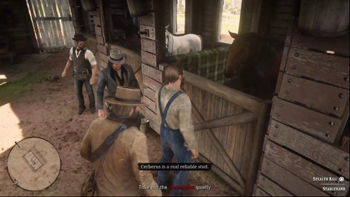 Walkthrough: Go to Caliga Hall and head to the stable - Red Dead Redemption 2: Horse Flesh for Dinner - walkthrough - Chapter 3 - Clemens Point - Red Dead Redemption 2 Guide