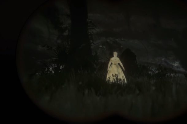 Near Bluewater Marsh, you will encounter a female specter hovering above the swamp - Red Dead Redemption 2: Easter Eggs - best - Secrets and collectibles - Red Dead Redemption 2 Guide