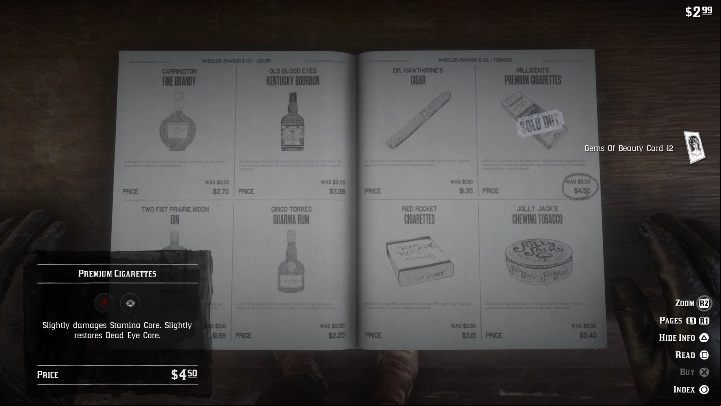 As soon as you buy the cigarettes, a card will be added to your inventory - RDR2: Collectors cards - how to get them quickly? - Collector cards - Red Dead Redemption 2 Guide