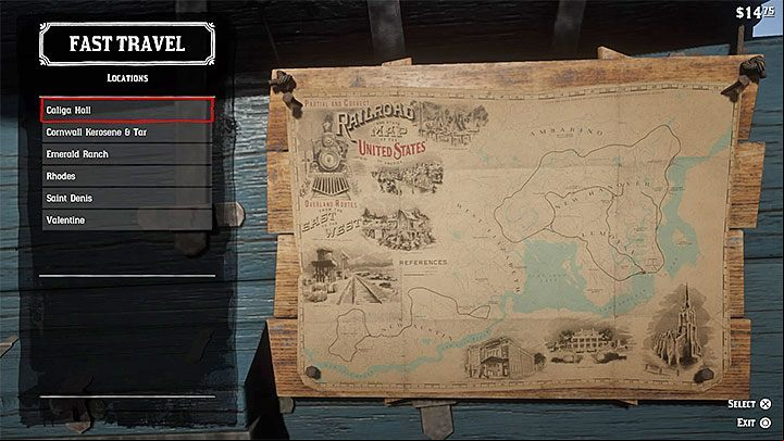 From now on you can use the map to fast travel from the gang hideout - Red Dead Redemption 2: Fast travel - how to use? - Exploring the game world - Red Dead Redemption 2 Guide