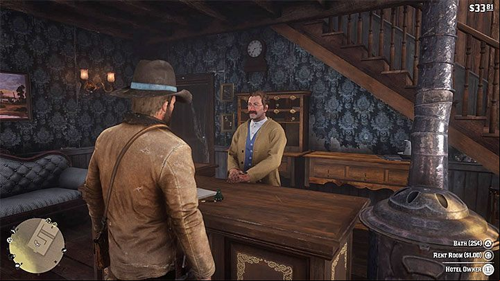 You need to pay for renting a room with a bath - Red Dead Redemption 2: Bath - how to take it? - Exploring the game world - Red Dead Redemption 2 Guide