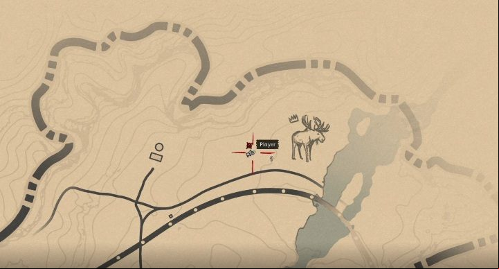 The Ram moves within the area marked on the screen below - Red Dead Redemption 2: Legendary Elk - maps, tips - Legendary Animals - Red Dead Redemption 2 Guide