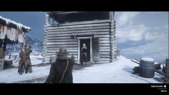 Wait patiently - once Micah runs behind the hut, the scene will initiate - Red Dead Redemption 2: American Venom - walkthrough - Epilogue Part 2 - Beechers Hope - Red Dead Redemption 2 Guide