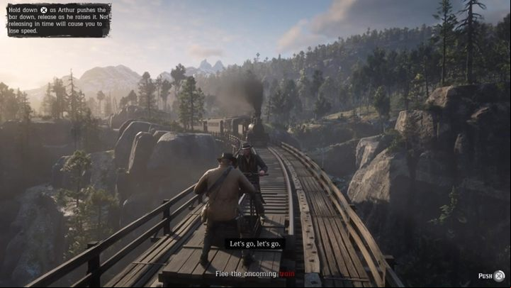 Get on the handcar - Red Dead Redemption 2: The Bridge to Nowhere - walkthrough - Chapter 6 - Beaver Hollow - Red Dead Redemption 2 Guide