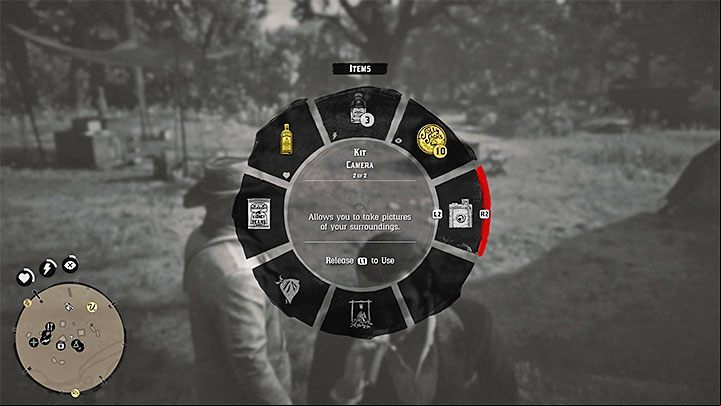 You receive a camera automatically at the beginning of the second chapter - when the gang breaks a camp in Horseshoe Overlook - Red Dead Redemption 2: Photos - how to take? - Arthur and Dutchs gang - Red Dead Redemption 2 Guide
