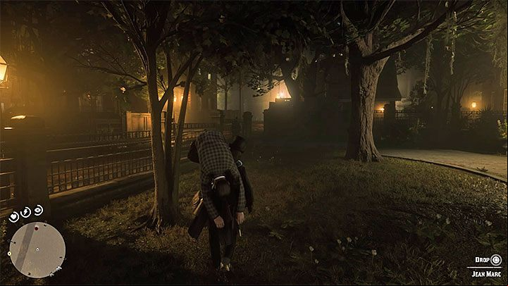 Reach the opposite end of the park and wait until the policeman patrolling the street along the park turns right - Red Dead Redemption 2: Idealism and Pragmatism for Beginners - walkthrough, map - Side quests - Red Dead Redemption 2 Guide