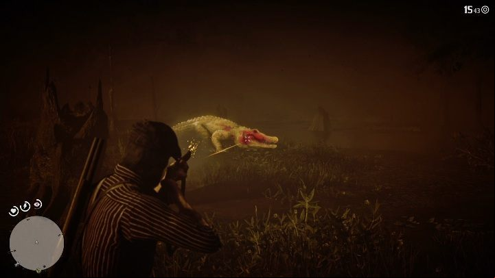 The Bull Gator is aggressive and highly dangerous - Red Dead Redemption 2: Legendary Bull Gator - maps, tips - Legendary Animals - Red Dead Redemption 2 Guide
