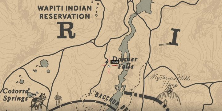The grave can be found on a mountain, east of Donner Falls - Red Dead Redemption 2: Graves - maps, locations, tips - Secrets and collectibles - Red Dead Redemption 2 Guide