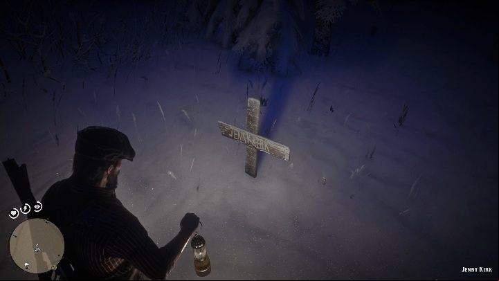 The grave of Jenny Kirk is covered in show - Red Dead Redemption 2: Graves - maps, locations, tips - Secrets and collectibles - Red Dead Redemption 2 Guide