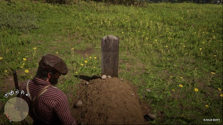 The grave is in the grass, on an open field - Red Dead Redemption 2: Graves - maps, locations, tips - Secrets and collectibles - Red Dead Redemption 2 Guide