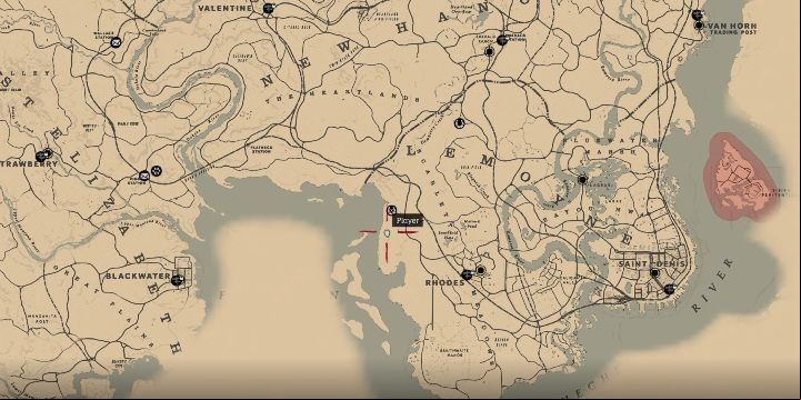 The grave can be found west of Rhodes - Red Dead Redemption 2: Graves - maps, locations, tips - Secrets and collectibles - Red Dead Redemption 2 Guide