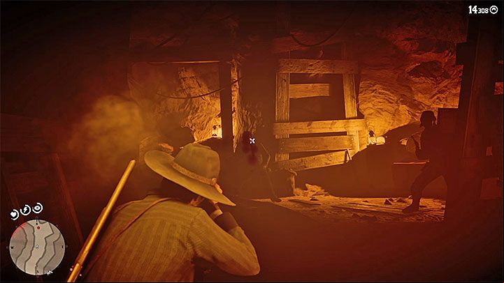 After clearing the area, enter the mine - Red Dead Redemption 2: Esteban Cortez - Bounty Hunting - Tumbleweed - Red Dead Redemption 2 Guide