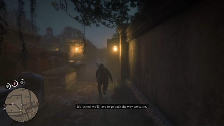 After the cut-scene, follow John and run left at the junction - Red Dead Redemption 2: Angelo Bronte, a Man of Honor - walkthrough - Chapter 4 - Shady Belle - Red Dead Redemption 2 Guide