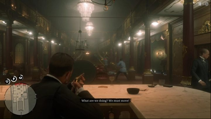Now follow Javier to the bar - Red Dead Redemption 2: A Fine Night of Debauchery - walkthrough - Chapter 4 - Shady Belle - Red Dead Redemption 2 Guide