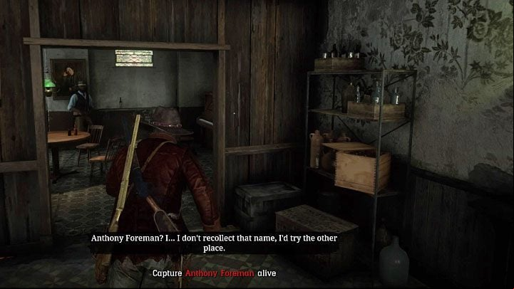 After entering the saloon, ask the bartender about the Foreman - Red Dead Redemption 2: Anthony Foreman - Bounty Hunting Mission - Saint Denis - Red Dead Redemption 2 Guide