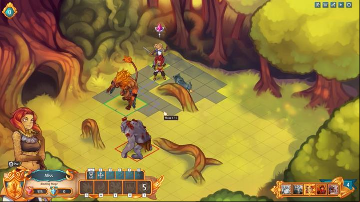 Fortunately, the previously cast barrier will burn up one of the wolves, and the second one will die from physical damage - Example battles | Dungeons and combat - Dungeons and combat - Regalia: Of Man and Monarchs Game Guide