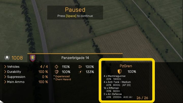This window appears next to units transporting other units inside - Regiments: Unit statistics - Basics - Regiments Guide