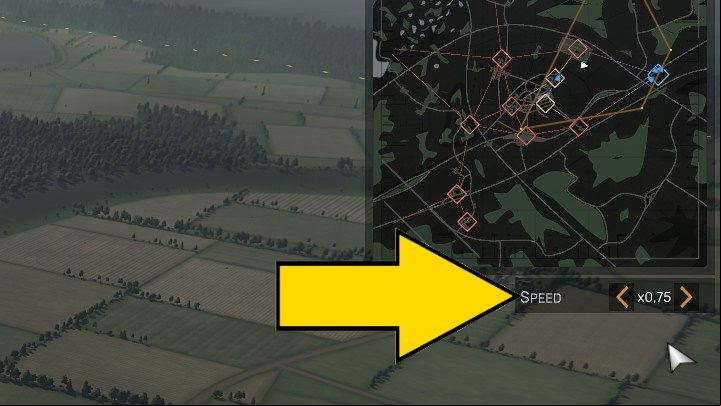 The current game speed can be viewed on the right side of the screen, just below the minimap - Regiments: How to change game speed? - FAQ - Regiments Guide