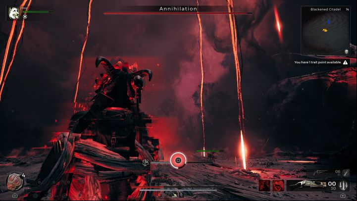 If you don't manage to make a dodge the moment the sword is driven into the ground, you'll be immobilized - Remnant 2: How to beat Annihilation? - Root Earth - Remnant 2 Guide