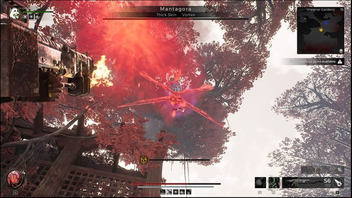 Mantagora tries to get away from you for most of the fight, occasionally spawning enemies and firing projectiles - Remnant 2: How to beat Mantagora? - Yaesha - Remnant 2 Guide