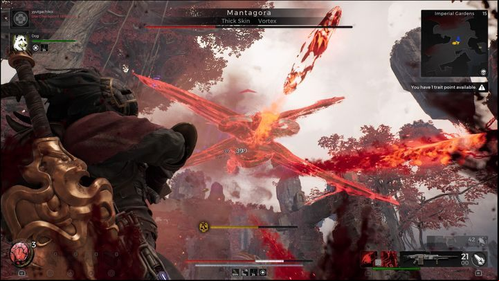 The boss rarely attacks, but when it does, start firing at its head - Remnant 2: How to beat Mantagora? - Yaesha - Remnant 2 Guide