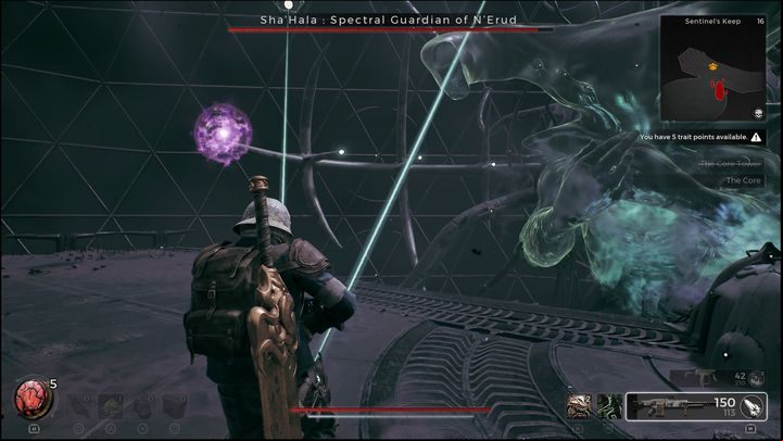 Light armor isn't a good choice, as defense matters more than dodging in this battle - Remnant 2: How to beat ShaHala Spectral Guardian of NErud? - Nerud - Remnant 2 Guide