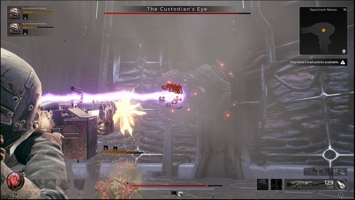 The purple laser attack is a great opportunity to deal a lot of damage to the boss - Remnant 2: How to beat The Custodians Eye? - Nerud - Remnant 2 Guide