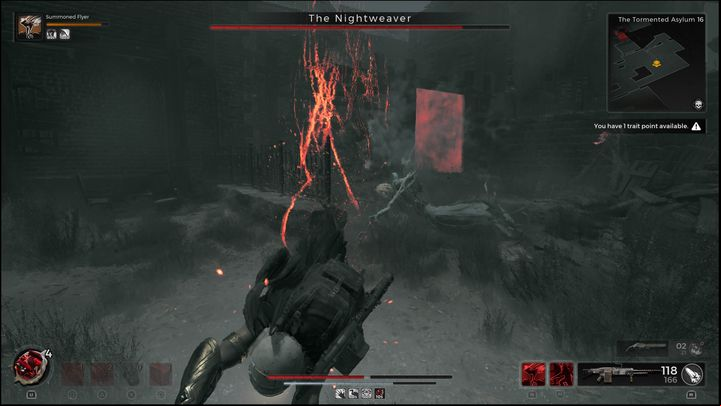 When The Nightweaver goes for a phantom swing, dodge the first hit and look up to properly time the second dodge - Remnant 2: How to beat The Nightweaver? - Losomn - Remnant 2 Guide