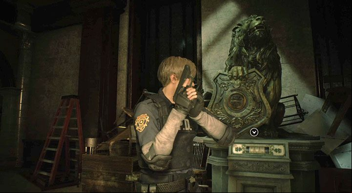 1 - How to solve a puzzle with a statue of a lion (Leon) in Resident Evil 2? - Solving Riddles - Resident Evil 2 Guide