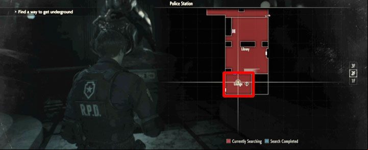 To start this puzzle, reach the statue in the Lounge near the Library - this place is presented in the picture above - How to solve the Unicorn Statue puzzle (Leon) in Resident Evil 2? - Solving Riddles - Resident Evil 2 Guide