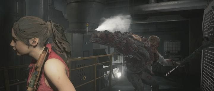 The boss is slow - try to anticipate its moves and dodge. - Undergrounds and the first boss | Police station in Resident Evil 2 - Walkthrough - Resident Evil 2 Guide