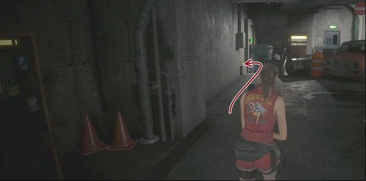 Go back with the key to the parking - The Parking Garage - Claire | Police station in Resident Evil 2 - Claires path - Resident Evil 2 Guide