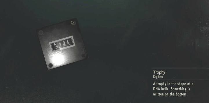 The code at the bottom of the trophy - Where to find the terminal codes in NEST of Resident Evil 2? - Secrets and useful items - Resident Evil 2 Guide