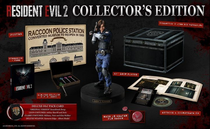 The retail European Collectors Edition has the following elements to offer - Resident Evil 2 Guide