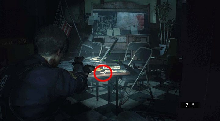 Search the Operations Room thoroughly so you will get a Weapon Locker Key Card lying on the table - How to get a shotgun (Leon) in Resident Evil 2? - FAQ - Resident Evil 2 Guide
