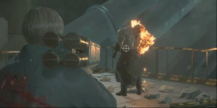 You will get rid of Tyrant by using a rocket launcher (dropped by Ada). - Boss Fight - Tyrant (Leon) in Resident Evil 2 - Walkthrough - Resident Evil 2 Guide