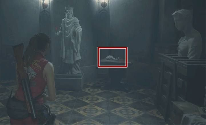 Stone arm and a statue in the Art Room. - How to unlock all weapons in Resident Evil 2? - FAQ - Resident Evil 2 Guide