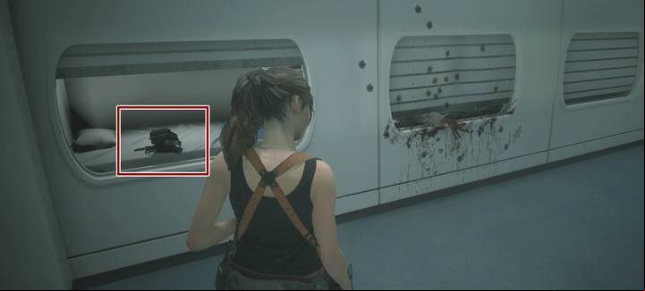 To the right of the main entrance, near the reception desk, you have to go to the sleeping quarters to find a band that entitles you to through the second level door - Where are the inventory upgrades in Resident Evil 2? - FAQ - Resident Evil 2 Guide