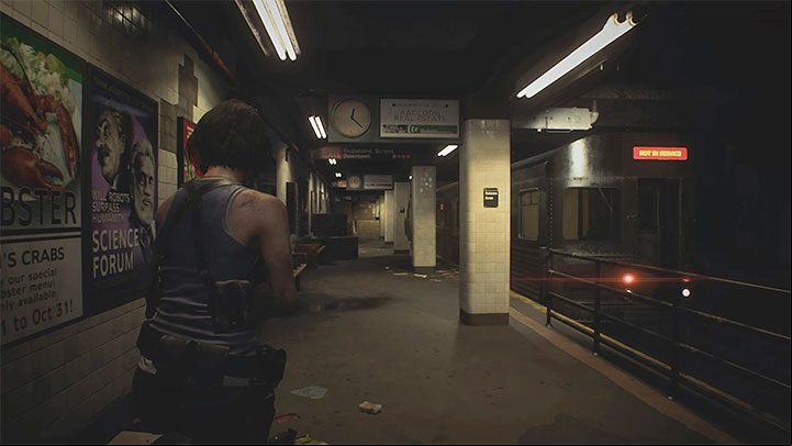 Start going through Redstone Street Station - there are no zombies here - Resident Evil 3: Metro station walkthrough - Story walkthrough - Resident Evil 3 Guide