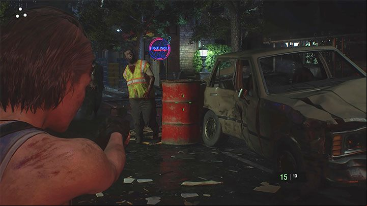 Turn around and return to on the main street - Resident Evil 3: Downtown walkthrough - Story walkthrough - Resident Evil 3 Guide