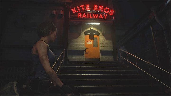 Check out the kitchen at the back of the Donut Shop - Resident Evil 3: Downtown walkthrough - Story walkthrough - Resident Evil 3 Guide