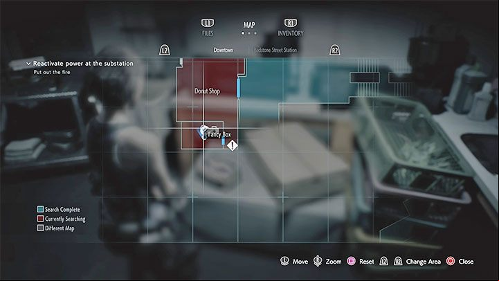The red gem is in the Donut Shop - Resident Evil 3: Clock Tower Commemoration Puzzle - Puzzle Solutions - Resident Evil 3 Guide