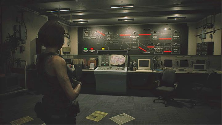The puzzle can be solved in the control room shown in the picture above - Resident Evil 3: Restore Power to Subway Station puzzle - Puzzle Solutions - Resident Evil 3 Guide